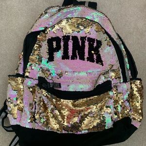 VS Pink Iridescent Sequin Backpack